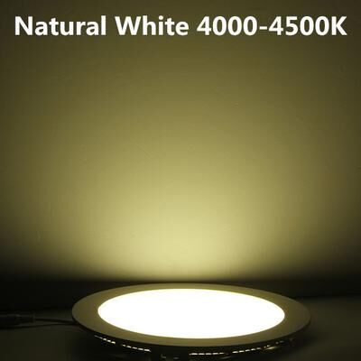 Universal Stock Ultra Thin LED Panel Light Dimmable Round Recessed Ceiling Light natural White