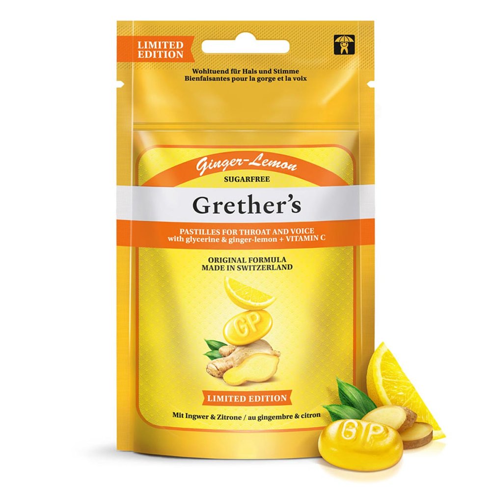 Hager Pharma GmbH Grethers Ginger Lemon Zuckerfrei Pastillen Beutel Refill 19199866
