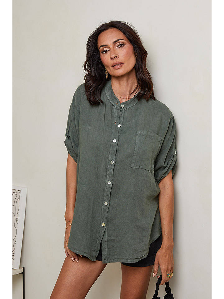 Le Monde du Lin Leinen-Hemd in Khaki - 40/42