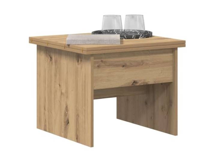 vidaXL Couchtisch Artisan-Eiche 55 x 54,5 x 45 cm Holzwerkstoff, Verstellbarer rechteckiger Couchtisch, modern, erweiterbar, minimalistisches Design für Dein Wohnzimmer