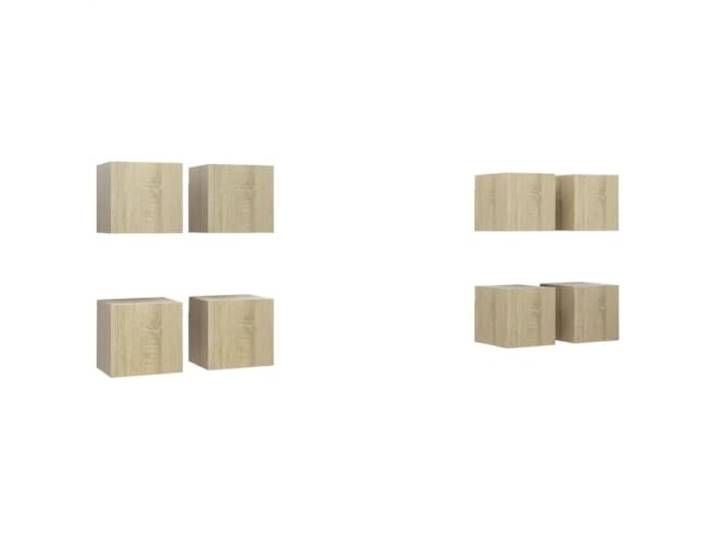 Helloshop26 8er Set TV Möbel Wand Möbel Wandschrank 30,5 x 30 x 30 cm Sonoma Eiche Eiche 02_0055106