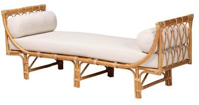 bali & pari Macias Modern Bohemian Natural Brown Rattan Daybed