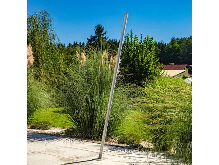Sonnensegelmast, Alufarben, Metall, 240 cm, Sonnenschutz, Sonnenschirmständer