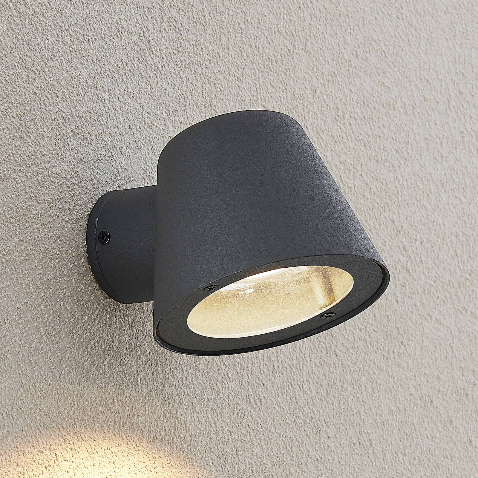 Außenwandleuchte Ileyna Lindby, dimmbar, schwarz, Aluminium, Modern, Wandleuchte außen