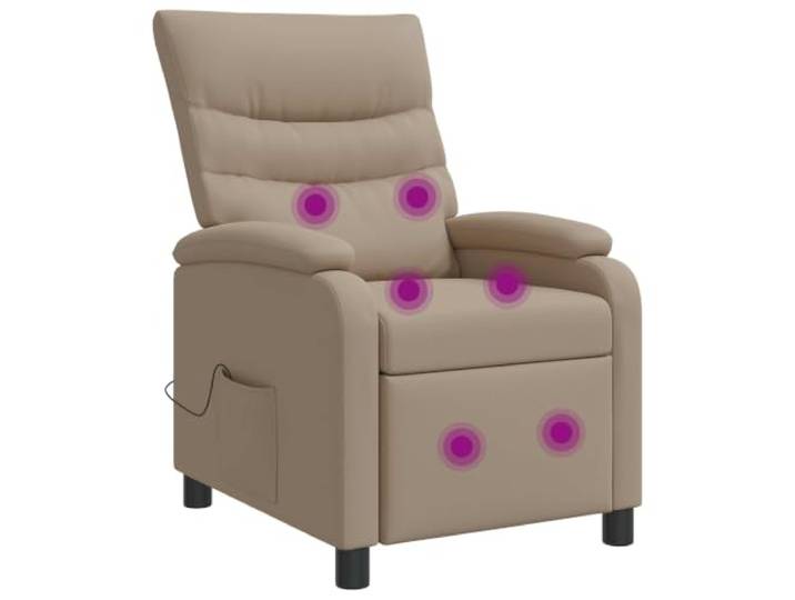 IBUQDDV Relaxsessel mit Verstellbarer Rückenlehne, Kunstleder Cappuccino Pflegeleichtes Kunstleder, stabiler Metall- und Holzwerkstoffrahmen, weiche Schaum- und Faserfüllung, modernes Design,