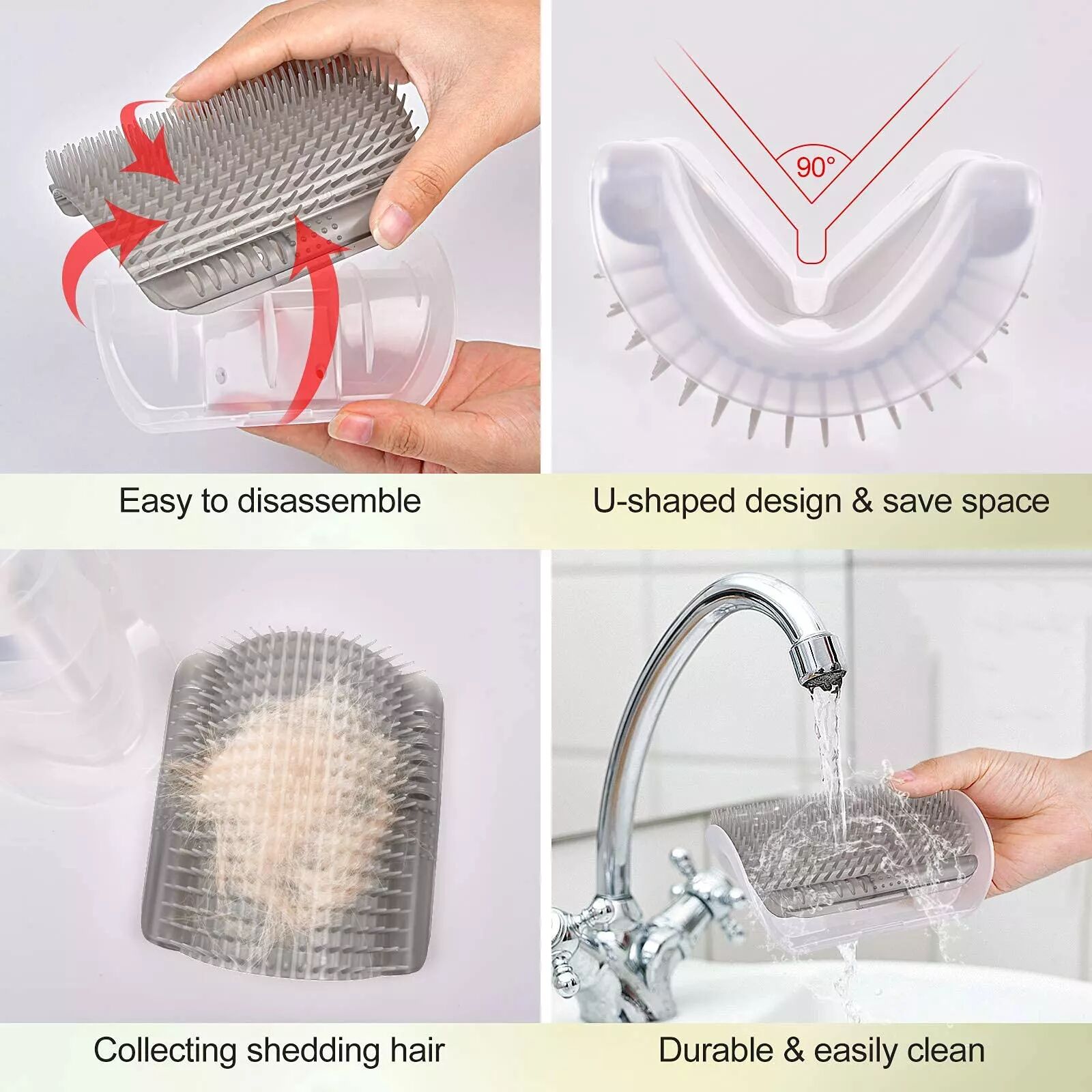 INF Peigne à brosse pour chat, Brosse d'auto-toilettage