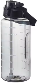 Uplifted Trends Large Portable Water Bottle With Straw Ideal For Fitness Sports And Travel Universal Design black