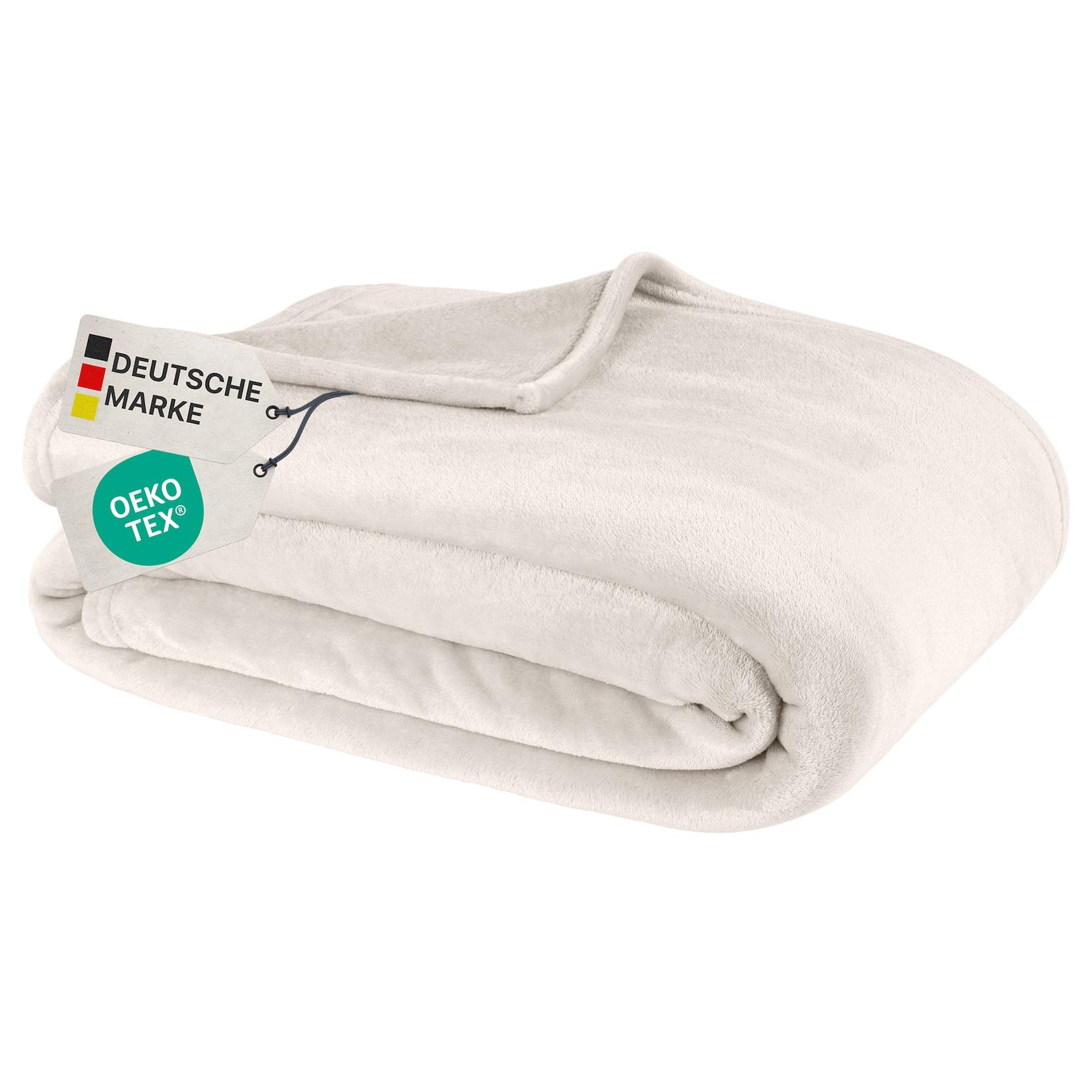 NYVI Kuscheldecke Cashmere Touch - Extra Flauschig - kuschelweiche & warme Sofadecke für Herbst & Winter Farbe:Natur;Größe:180x220 cm