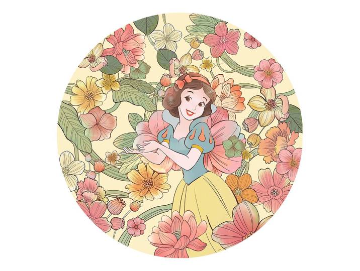 Papier peint Blanche Neige 125 x 125cm Multicolore