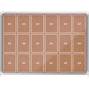 Nobo Schaukasten 1902575 Premium Plus, innen, 18 x A4, Korkrückwand