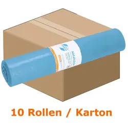 Deiss 10213 PREMIUM PLUS Beutel 120L Typ 60 blau Karton 25 Stück/Rolle aus Recycling-LDPE 700x1100 mm Der Einsteiger