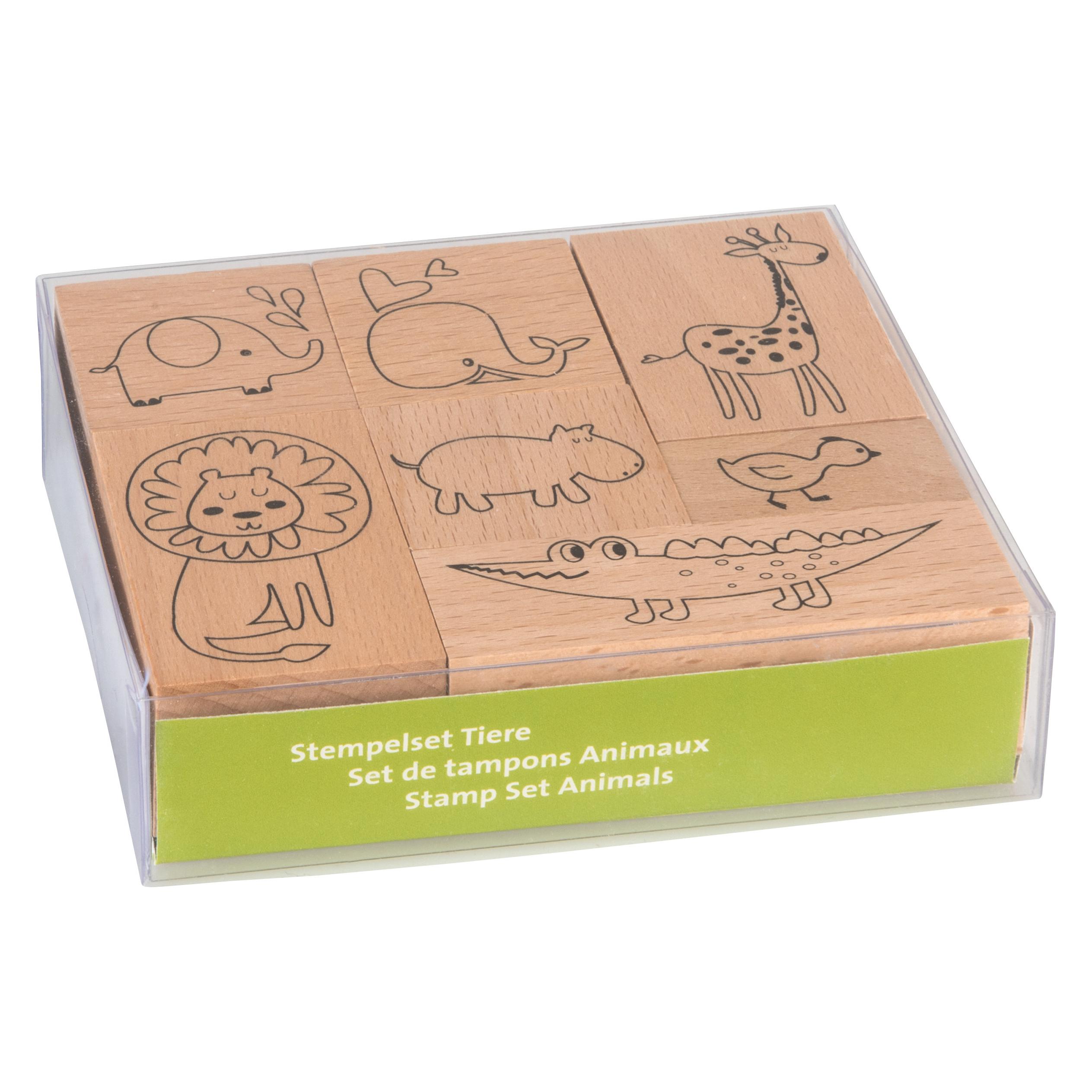 Heyda Stempel-Set Tiere 12x10x3cm 204888688 Holz 7-teilig (204888688)