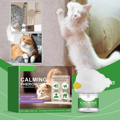 Happy Pet Pantry Cat Calming Pheromone Diffuser Kit With Refill For Stress Relief & Anxiety Reduction For Cats Cat Calming Pheromone Diffuser Kit With Refill For Stress Relief & Anxiety Reduction For Cats