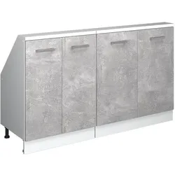 Vicco, Kommode + Sideboard, Dachschrägenschrank-Set Rion, Beton/Weiss/Weiss, 2er Set (46 x 46 x 83.80 cm)
