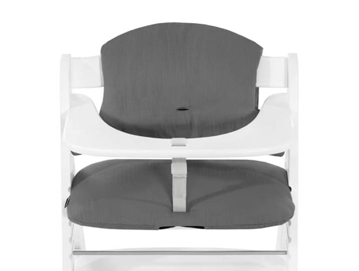 hauck Highchair Pad Select, Dark Grey - Hochstuhl Sitzkissen Kompatibel mit Alpha+, Beta+, Arketa Holzhochstuhl, 6-36 Monate, Anti-Rutsch, Doppelte Polsterung, Einfache Befestigung