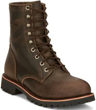 "Chippewa Boot Classic 2.0 8"" Plain Toe EH Logger - Mens 11.5 Brown Boot D"