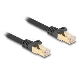 Delock 80315 RJ45 Patchkabel CAT 6a S/FTP 0.25 m Schwarz Stoff-Ummantelung 1 St.