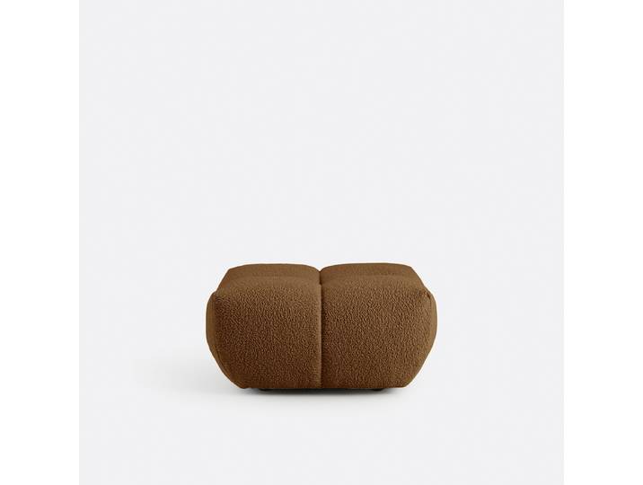 LA REDOUTE Pouf, bouclette épaisse, L83 cm, Nuria Marron Chocolat