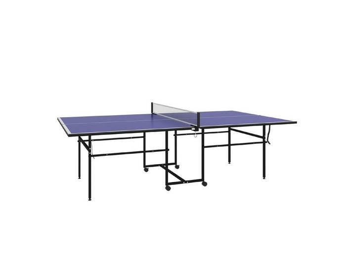 HOMECALL Tischtennisplatte Tischtennisplatte klappbar Tischtennisspiel-Set,mit Rollen und Bremsen (multifunktionale Tischtennisplatte für Indoor & Outdoor, inkl. Netz, 2 Schläger und 3 Bälle, Stahl, Blau), Klappbar mit Rollen , multifunktionale Tischtennisplatte