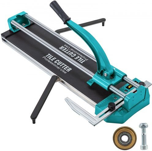VEVOR Handmatige Tegelsnijder met Dubbele Rail en Precisielaser, Turquoise, RVS