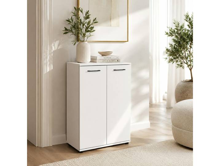 Meuble De Rangement Blanc 2 Portes Alva