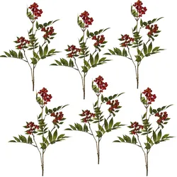 CREATIV green künstliche Pflanze Ebereschenzweig, 84cm, rot, 6er Set
