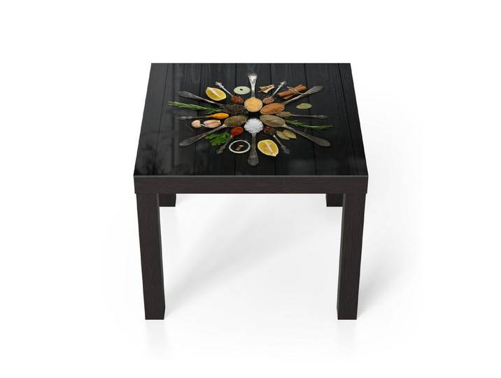 DEQORI Couchtisch 'Kulinarische Vielfalt', Glas Beistelltisch Glastisch modern