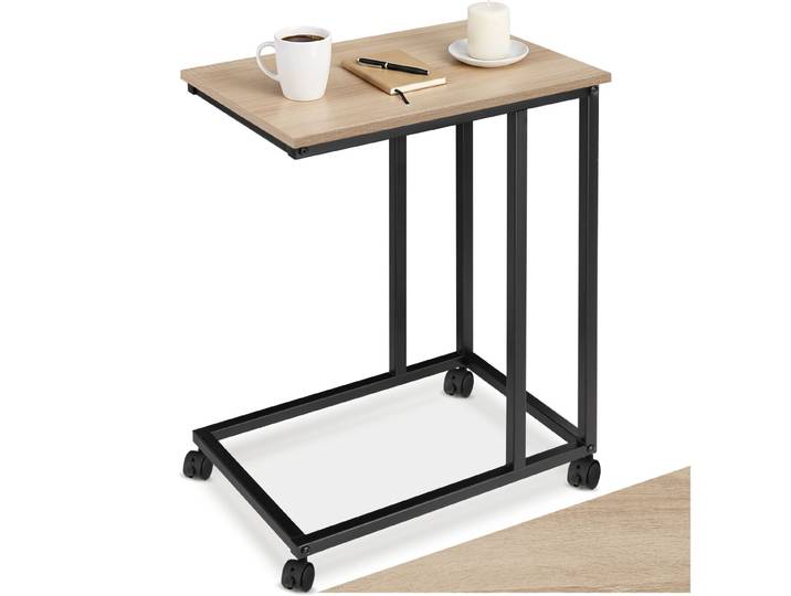 Beistelltisch Luton 48x35x70cm - Industrial Holz hell, Eiche Sonoma
