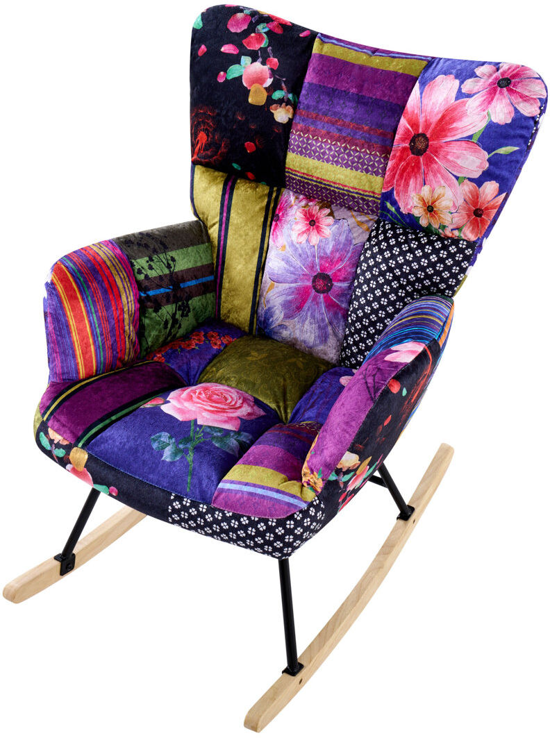 Bloomsbury Market Iron Rocking Chair Purple;Blue;White;PInk 104cm H X 71cm W X 83cm D