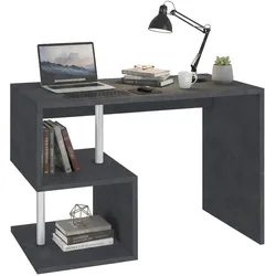 Dmora Schreibtisch Dgyombe, linearer PC-Schreibtisch, Mehrzweck-Bürotisch, 100 % Made in Italy, 100 x 50 x 78 cm, Schiefer