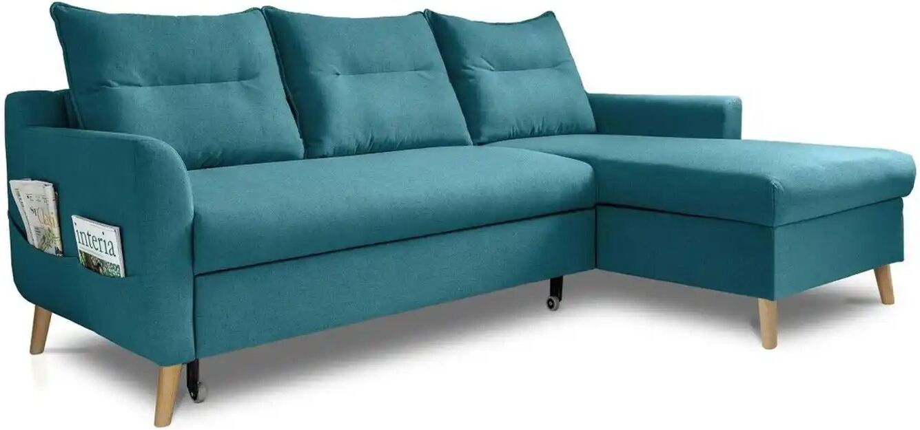 Miuform Ecksofa mit Schlaffunktion Stylish Stan ¦ türkis/petrol ¦ Maße (cm): B: