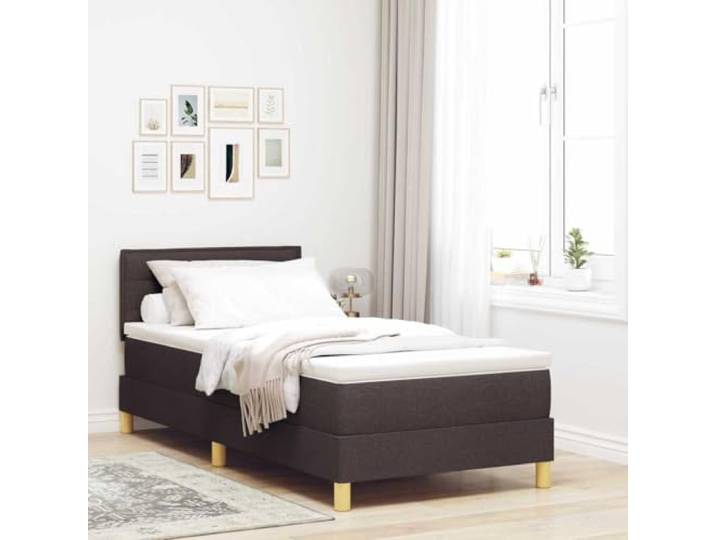 Schaumstoffmatratze Modernes Design Boxspringbett Dunkelbraun 90 x 190 cm Boxspringbett mit Matratze Dunkelbraun 90x190 cm Stoff mit Taschenfederkern, verstellbarem Kopfteil und Lattenrost, Modernes