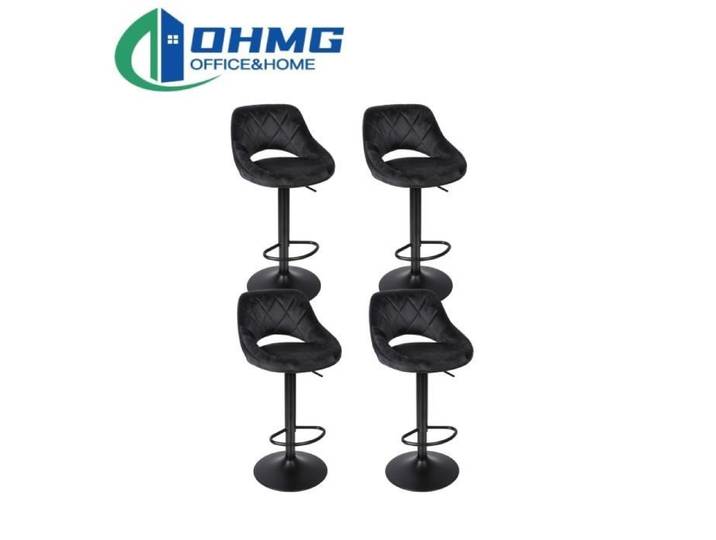 Tabourets de bar OHMG - Lot de 4 - Découpe - Noir massif