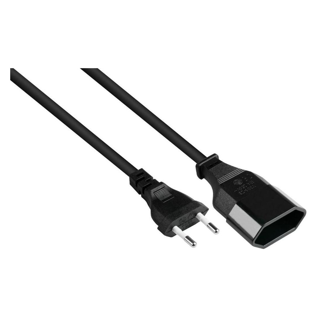 Varia Euro-Verlängerung Euro-Stecker Typ C an Buchse, 1m, 5er Set, schwarz (1 m, CEE 7/7) (407230)