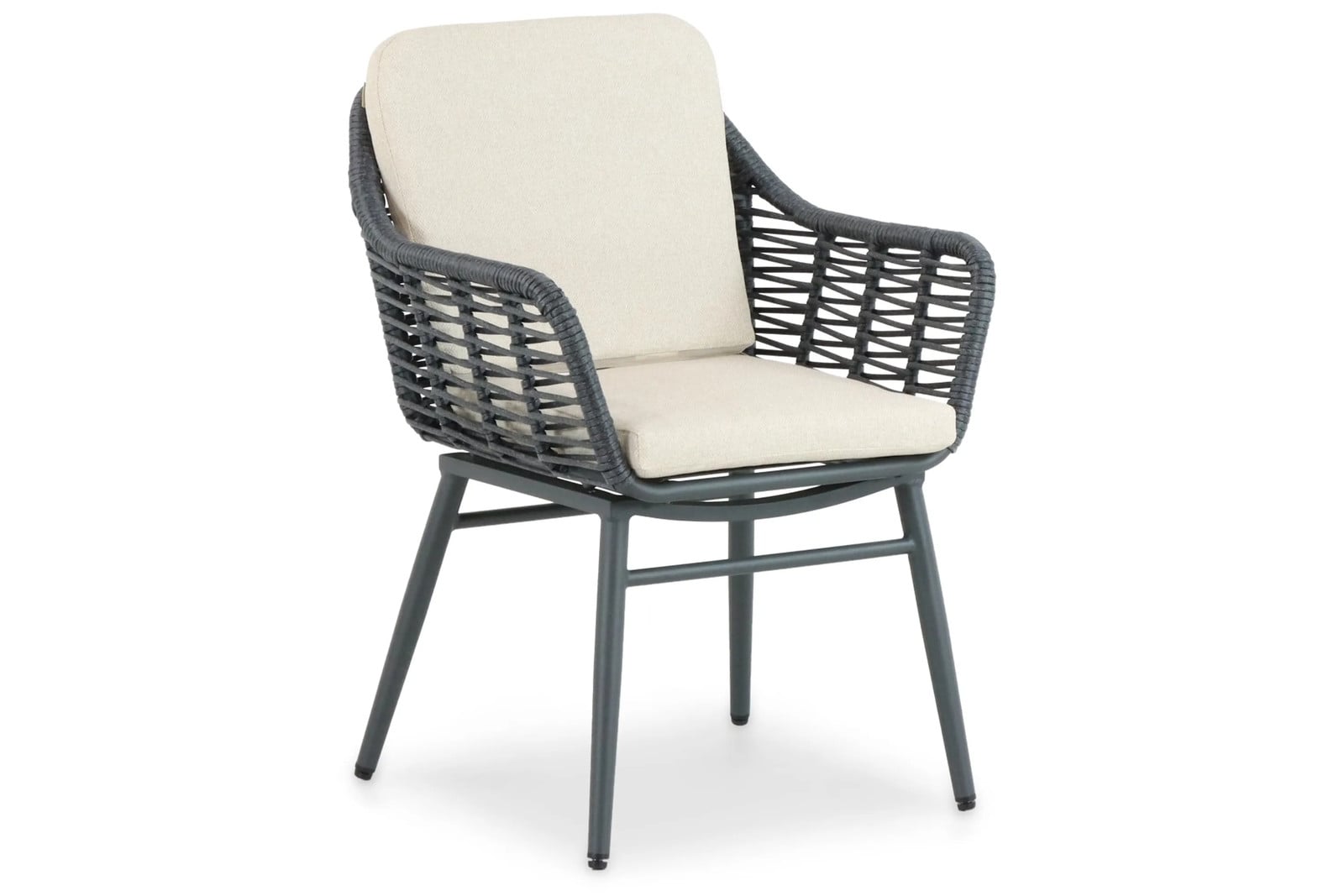 Coco Antoni moderne tuinstoel in beige met aluminium en rattan