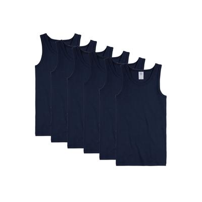 Unterhemd SANETTA "Unterhemd 6er Pack", Jungen, Gr. 152, N-Gr, blau, Obermaterial: 100% Baumwolle CO., Unterhemden Unterhemd
