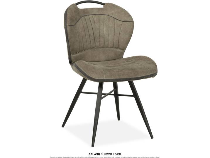 Esszimmerstuhl OMG DESIGN Splash , braun (liver, schwarz, liver), B:54cm H:87cm T:62cm, Polyester, Stühle, Esszimmerstuhl, Esszimmerstuhl, pflegeleichter Bezug, mit Handgriff
