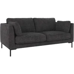 Sofa Corwin 2,5-Sitzer aus Stoff, klassischer Stil, Bezug Robin Dunkelgrau, Metallfüße