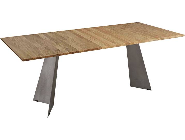 K+W Komfort & Wohnen 5252 Wildeiche natur oder bianco, Untergestell in Metall, 3 Breiten wählbar