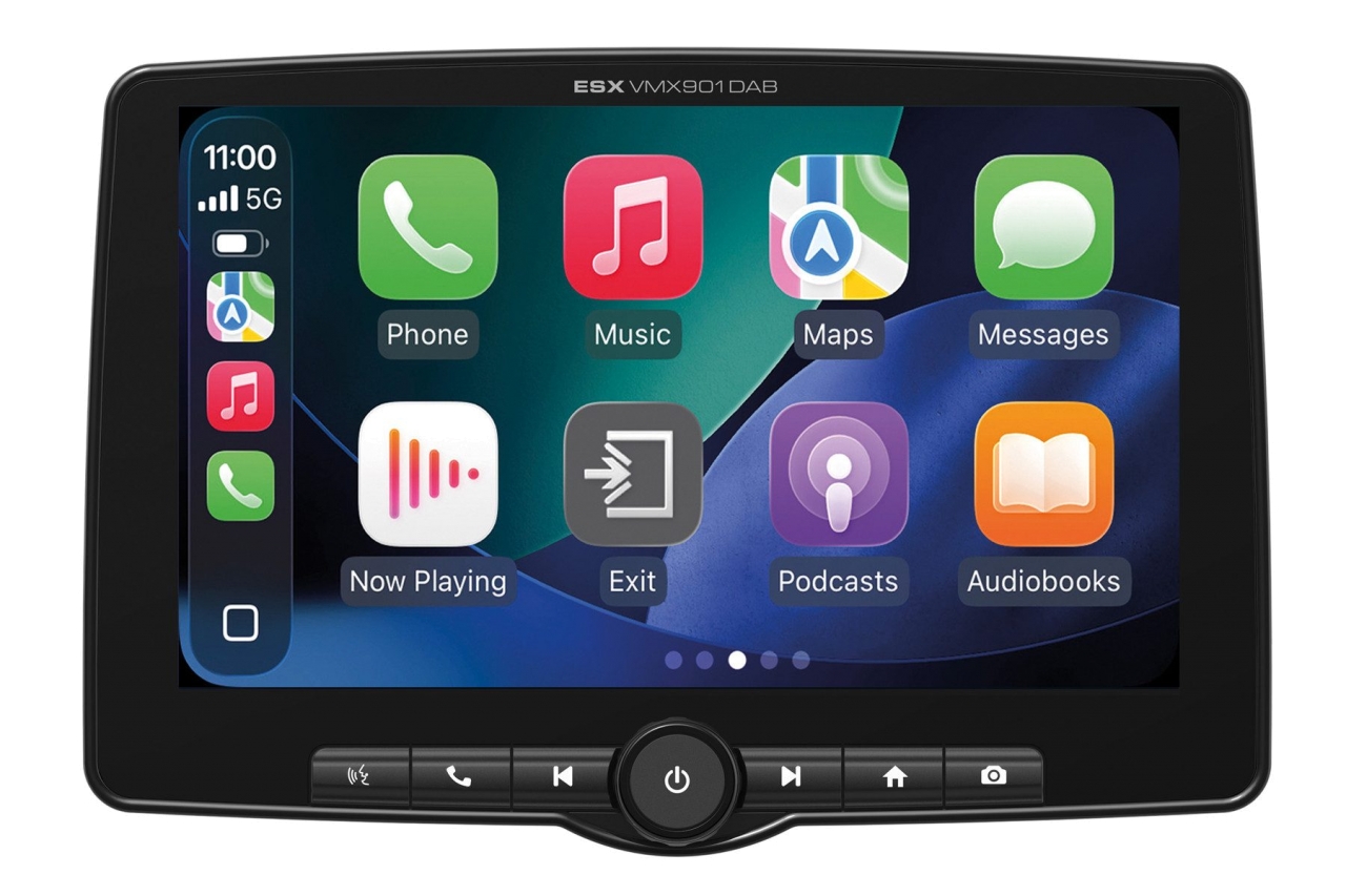 ESX VISION VMX901DAB – 1-DIN Multiangle Media Moniceiver mit 9 Zoll Touchscreen