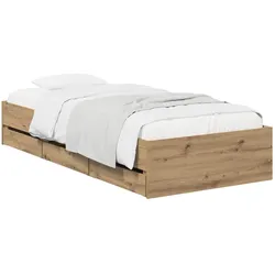 vidaXL, Bett, Bettgestell mit Stauraum (90 x 200 cm)