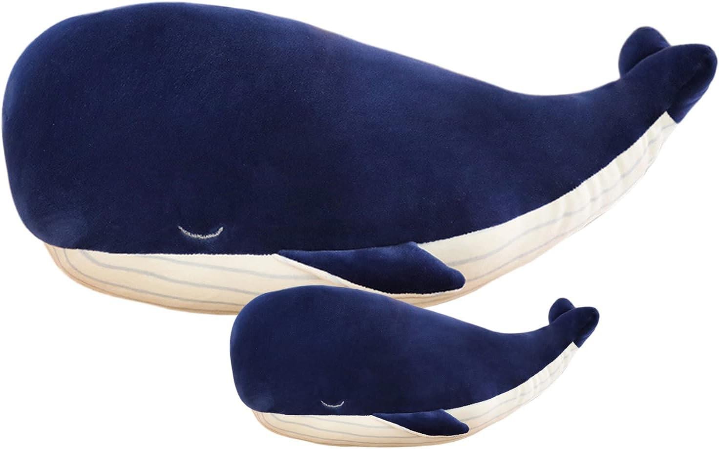 Blauwe pluche walvis knuffel voor kinderen, 65 cm