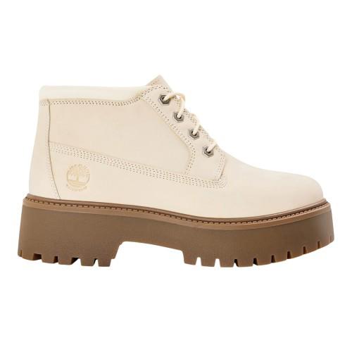 Timberland Dames Stone Street Leren Waterdichte Enkellaarsjes (Wit)
