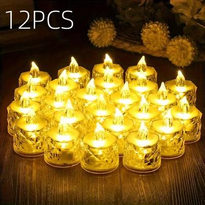 Uplift Treasures 12 Pack Flameless LED Tea Light Candles Battery Operated 12 Pack Flameless LED Tea Light Candles Battery Operated