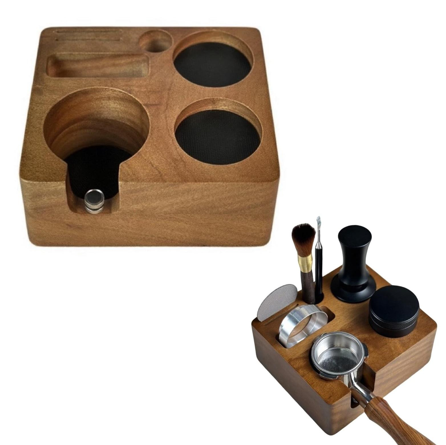 Elzusha Koffie Tamping Station van hout voor barista accessoires