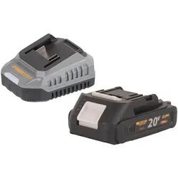 Procraft, Werkzeugakku + Ladegerät, Starter Pack C20/2 Ladegerät 20 V 2 A + 1x 20/2A Akku 2,0 Ah (20 V)