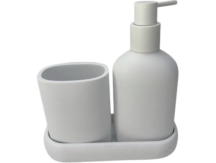 Badezimmer-Set Kim gold Polyresin - Farbe: Weiss