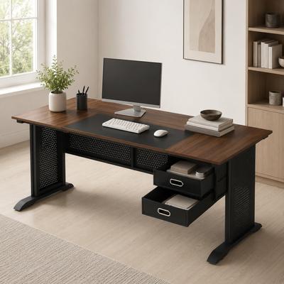 Fundinbaths 63 Inch Computer Desk with 2 Drawers, Modern Office Writing Study and Gaming Desk