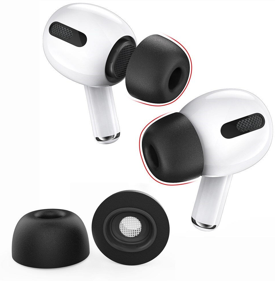 AHASTYLE AirPods Pro (1. & 2. Gen.) WG28 Ørepropper i Memory Foam - Str. S - Sort