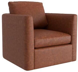 Kerstin Leather Swivel Chair - Tobacco Leather - Ballard Designs